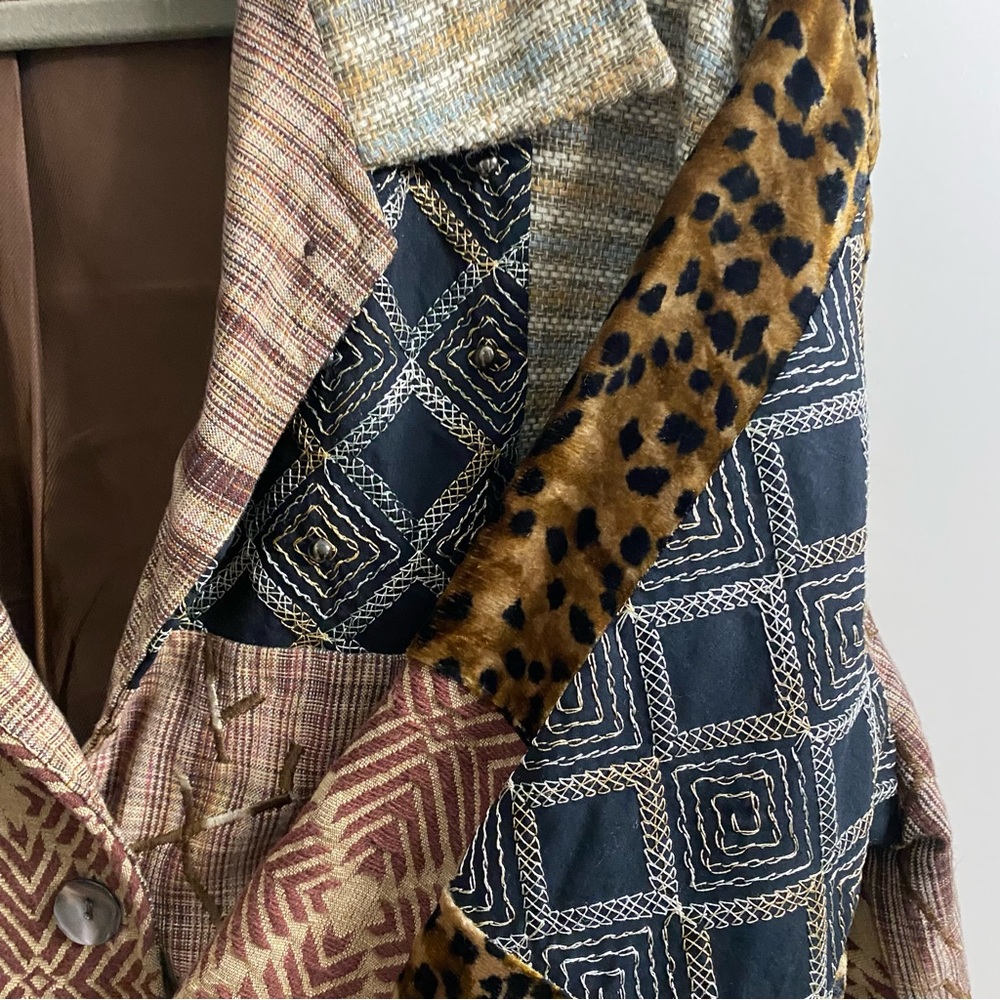 VTG Stonebridge Signature Patchwork Jacket XL Leo… - image 10